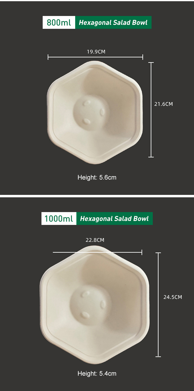 Disposable Environmentally Friendly Sugarcane Paper Biodegradable Lunch Box Salad Bowl with Embossing 90-Day Degradation