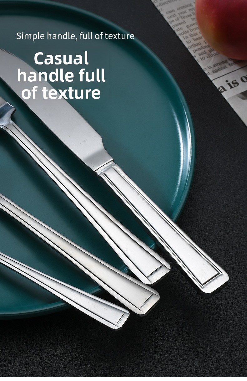 Classic Design Stainless Steel Flatware Set Handle Durable Reusable Sustainable Eco-Friendly Lightweight Rust Resistant