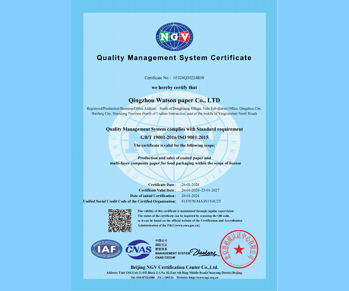 Company certificate and overview