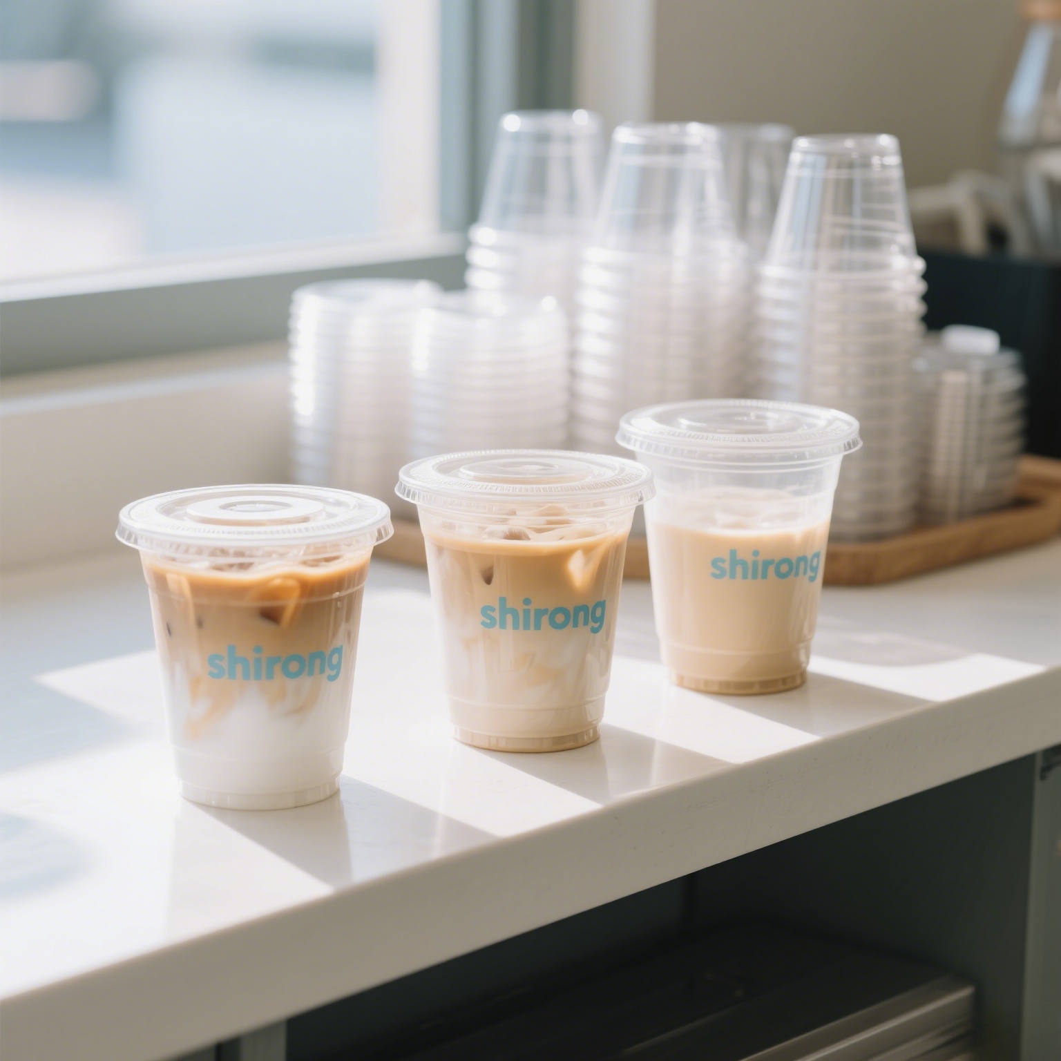Biodegradable Compostable Single Wall Plastic Cups With Printed Logo 16oz 20oz Disposable Cold Drink Juice Coffee Smoothie Use