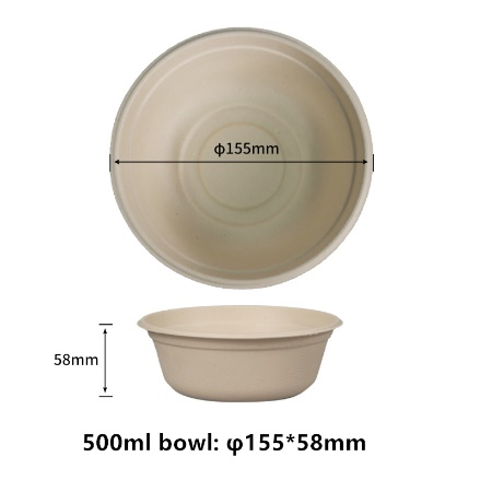 SINCERE 500 Ml Plant Based Bowl All Size Available Party Plates/Tray/Tableware/Paper Bowl