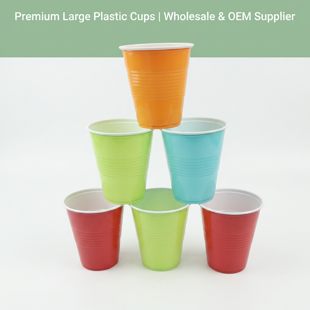 Disposable Color PP Plastic Cups 500ml 50Pcs Per Pack for Hot Cold Drink
