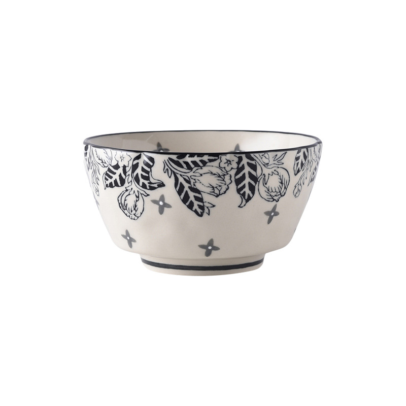 Creative Plant Ethnic Style Ceramic Dinnerware Set Microwave Safe High Quality Bowl Plate Combination Vegetable Salad Bowls