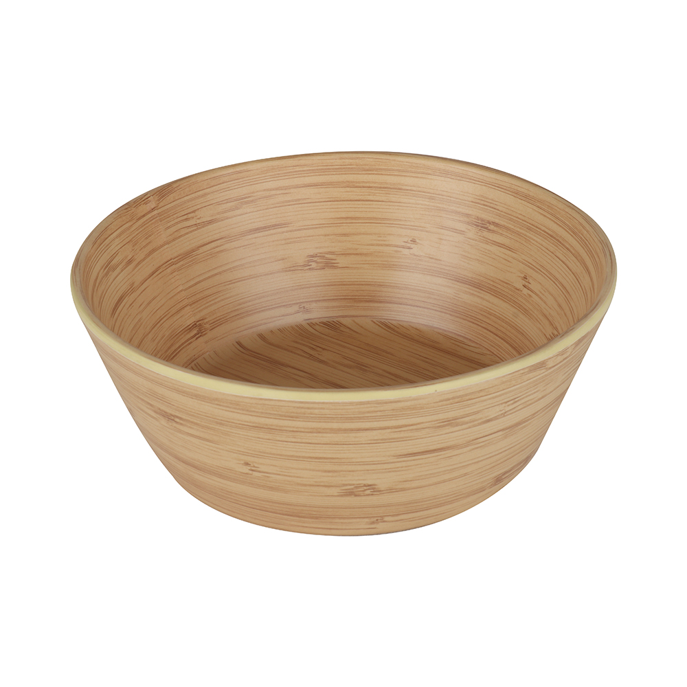 Bamboo Melamine Salad Bowl Lightweight Camping Kitchen Counter Serving Bowl Modern Style Fruit Salad Storage Decorative Rounded