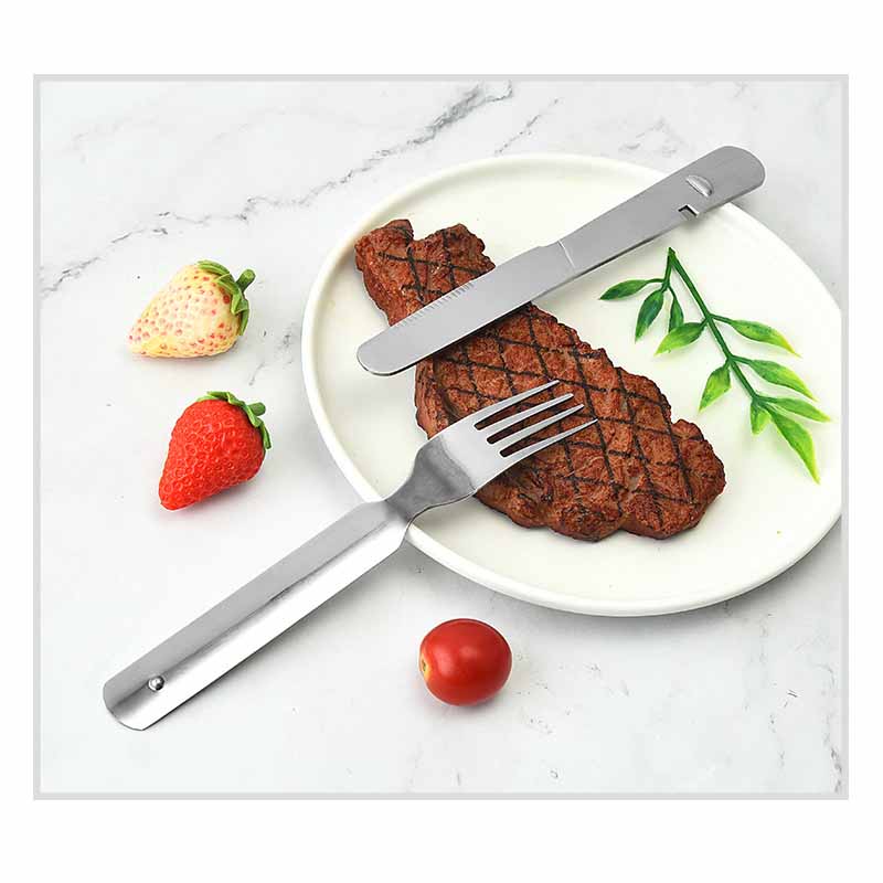 Portable 4-Piece Stainless Steel Cutlery Set Eco-Friendly Flatware for Family Camping and Outdoor Adventures