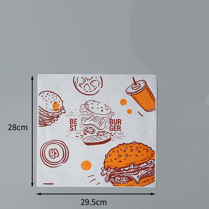 Food Grade Greaseproof Papers Oil-Proof Wrapping Wax Wrap Paper for BBQ Sandwich Hamburgers