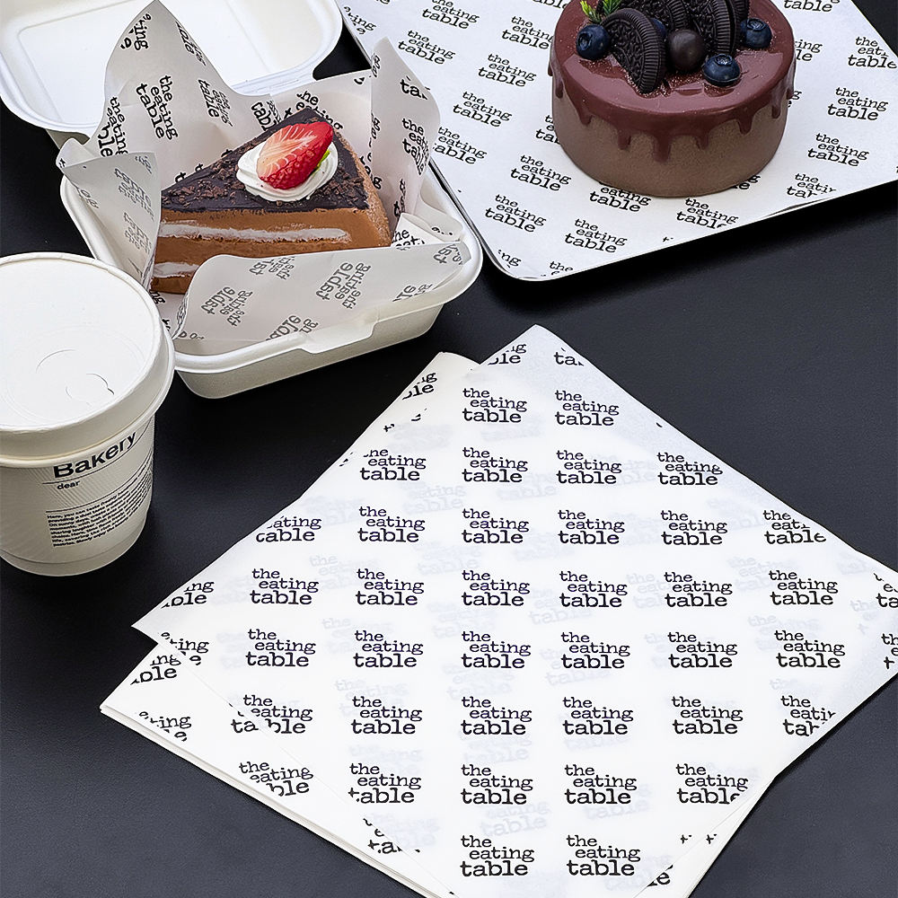 Custom Printed Food Grade Greaseproof Wrapping Paper With Logo for Sandwich Burger and Burrito Deli Bakery Use Baking Paper