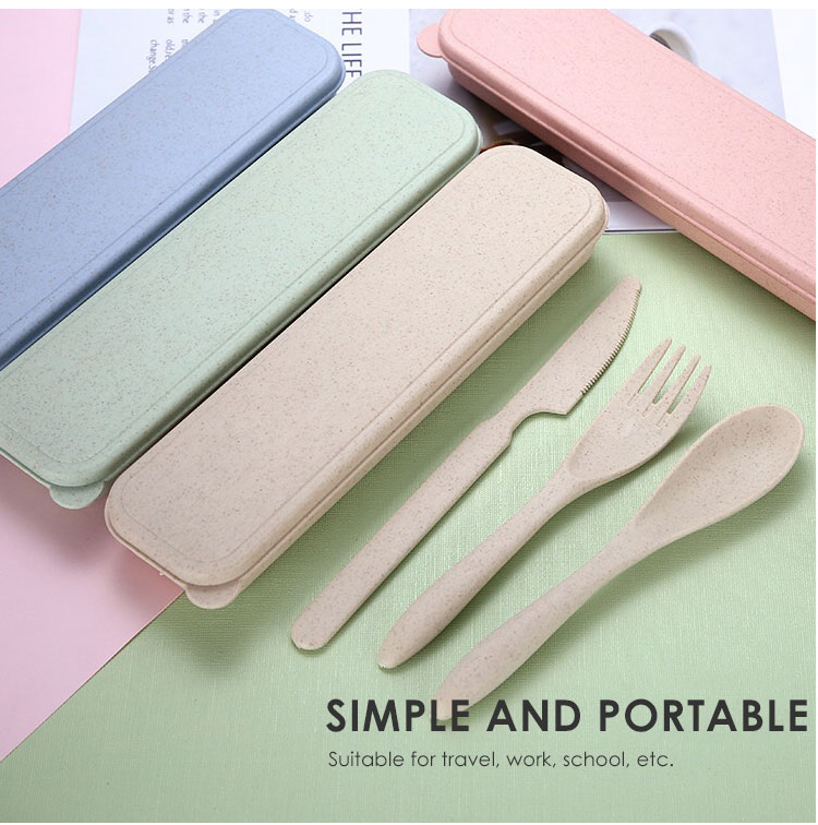 Wheat straw cutlery set details 5