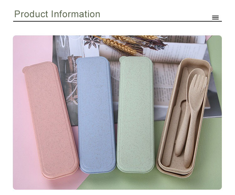 Wheat straw cutlery set details 1