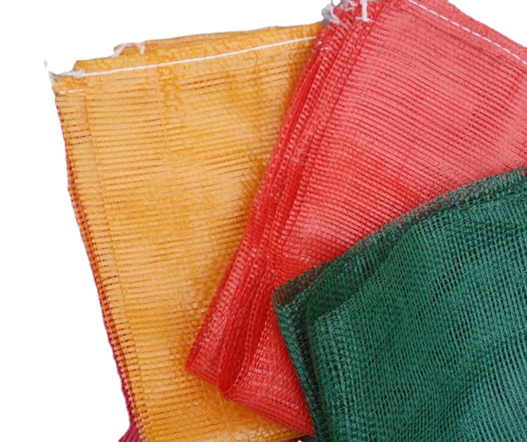 UV Treated Firewood Vegetable Onion Potato Fruit Packaging PP Tubular Net Mesh Raschel Mesh Bag with Drawstring
