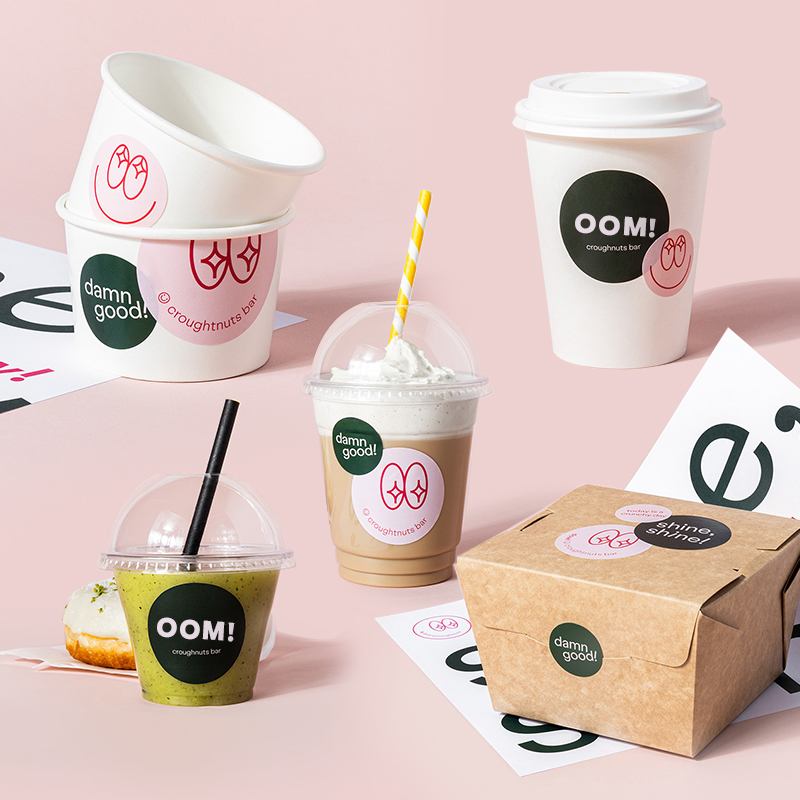 Food Grade Biodegradable Customized Drink Coffee PLA Plastic Cup Reusable Round Stickers Milk Tea Plastic Cup With Straw and Lid