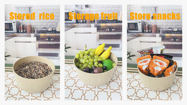 Eco-friendly Biodegradable Rice Husk Plant Fiber Salad Bowls Gift Sets Kitchen Bowl Set