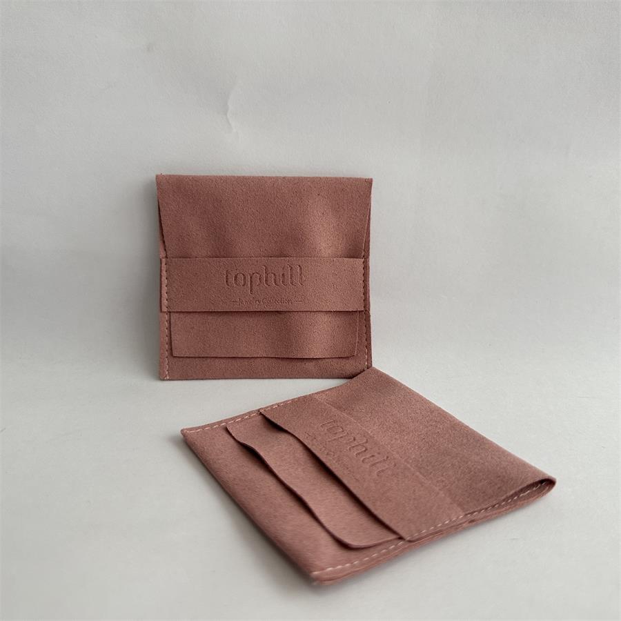 Microfibre Jewelry Pouch Packaging Bag Pouches Velvet Custom Pochon Bijoux With Logo Pochette Suede Microfiber Bags
