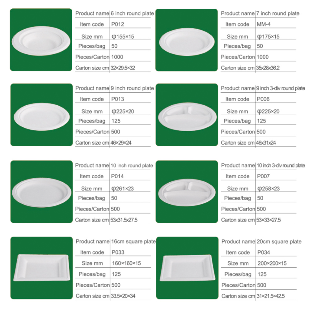 Warmpack Eco-friendly Biodegradable Bagasse Compostable Disposable Sugarcane Dinnerware Sets For Restaurants &amp; Parties