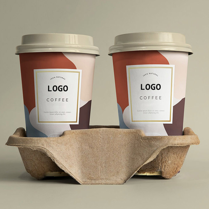 Manufacturer 4 9 12oz Compostable Takeway Hot Biodegradable Disposable Paper Sugarcane Bagasse Coffee Cups With Logo