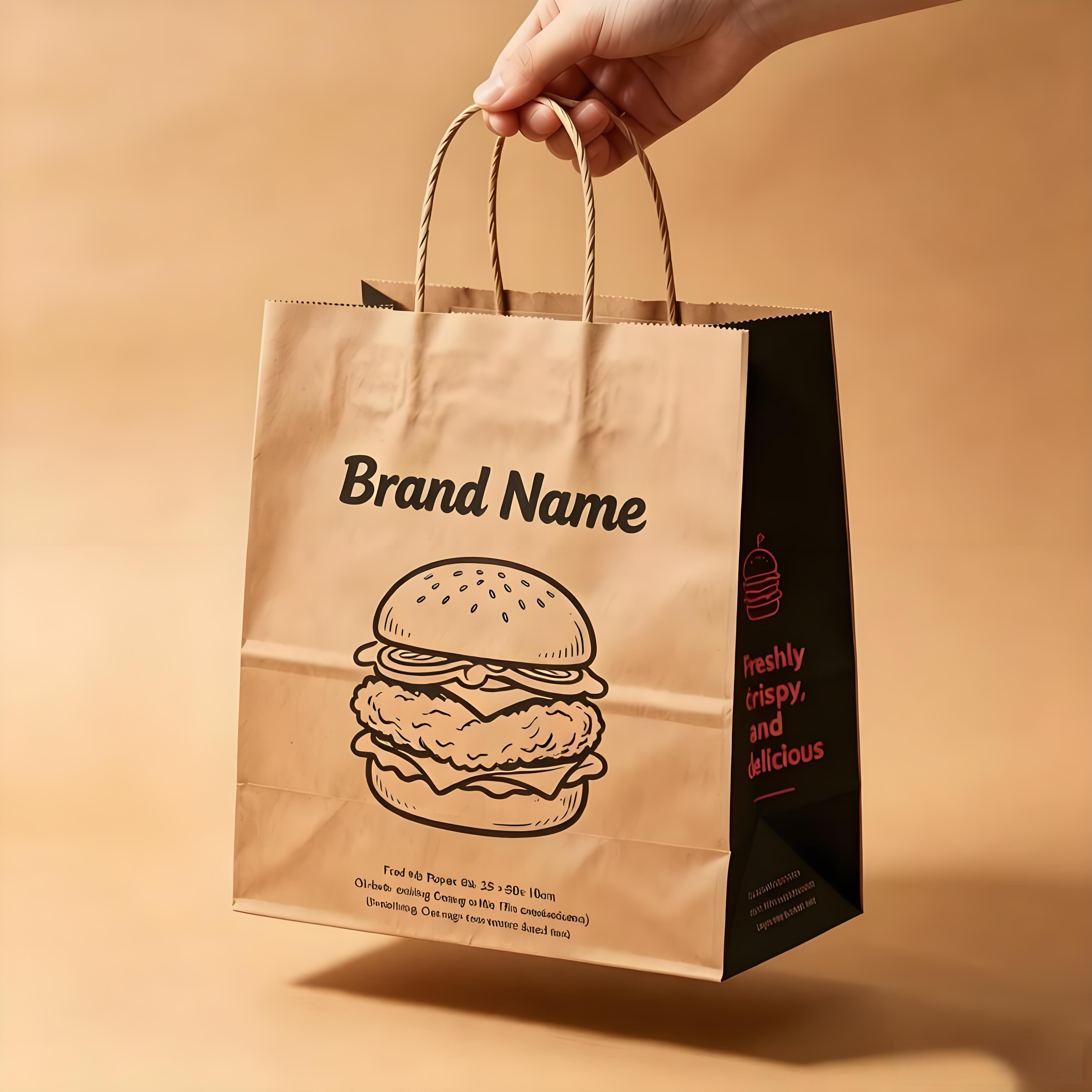 Classic Tear Resistant Kraft Paper Carry Bag Food Grade Greaseproof Foldable Eco Friendly Recyclable Biodegradable Durable