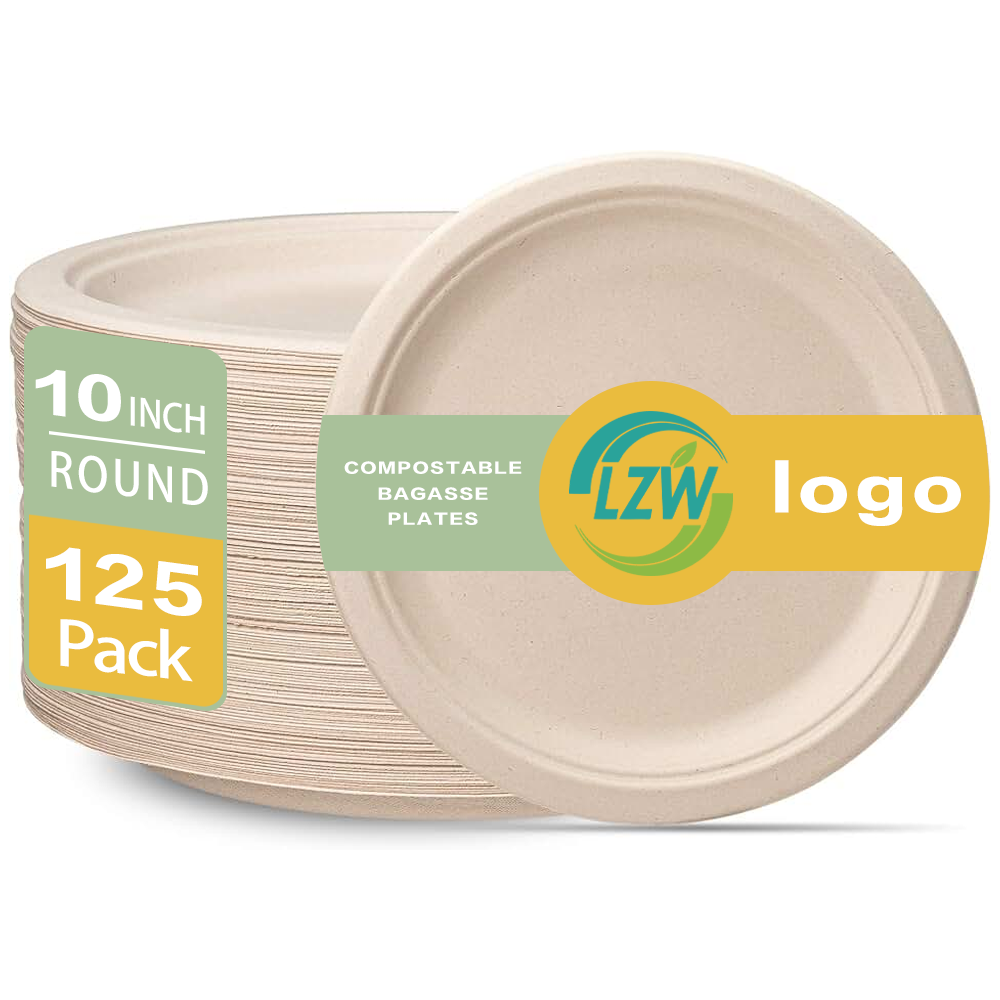 Heat-Resistant Bagasse Disposable Dinner Plates