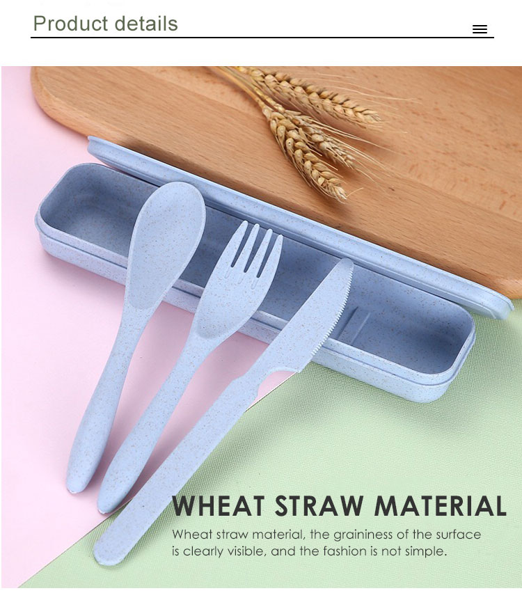 Wheat straw cutlery set details 3
