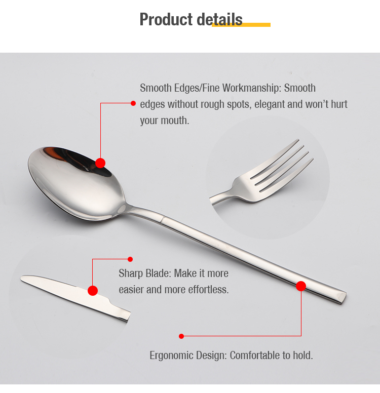 High Quality Stainless Steel Cutlery Set Square Handle Eco-Friendly Mirror Frosted Knife Fork Spoon For Weddings Restaurants