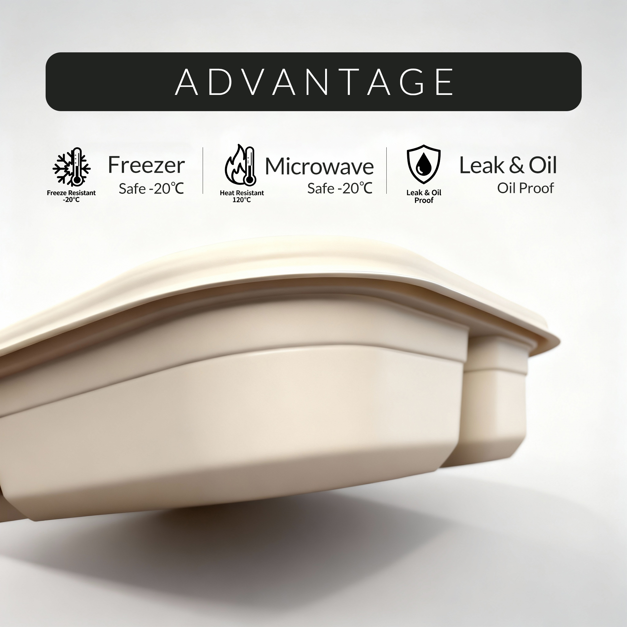 Eco-Friendly Biodegradable PP Material 1000ml Microwavable Leakproof 5 Compartment Compostable Lunch Box Takeout Food Container