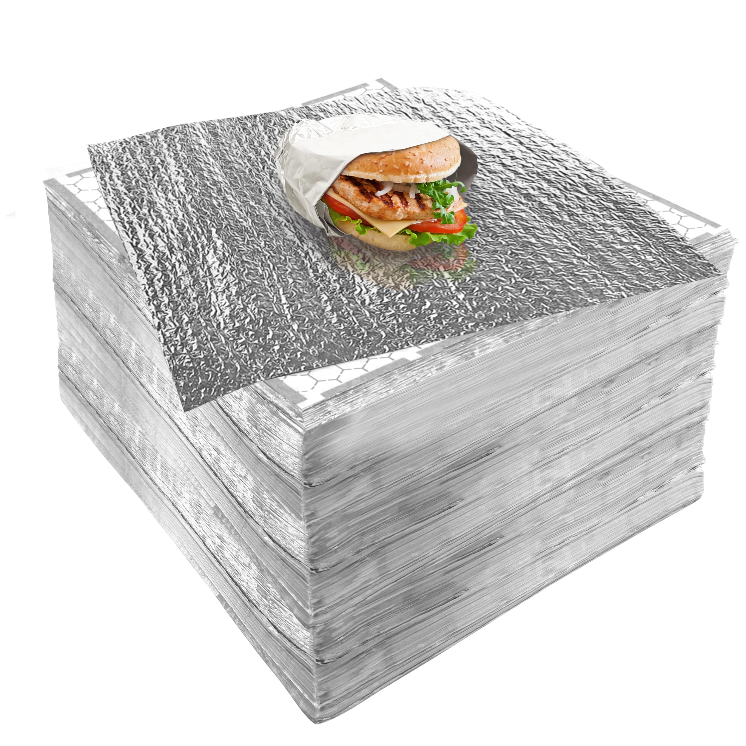 Recyclable Aluminum Foil Laminated Burrito Burger Wrapping Paper Custom Insulated Foil Sandwich Wrap Sheets