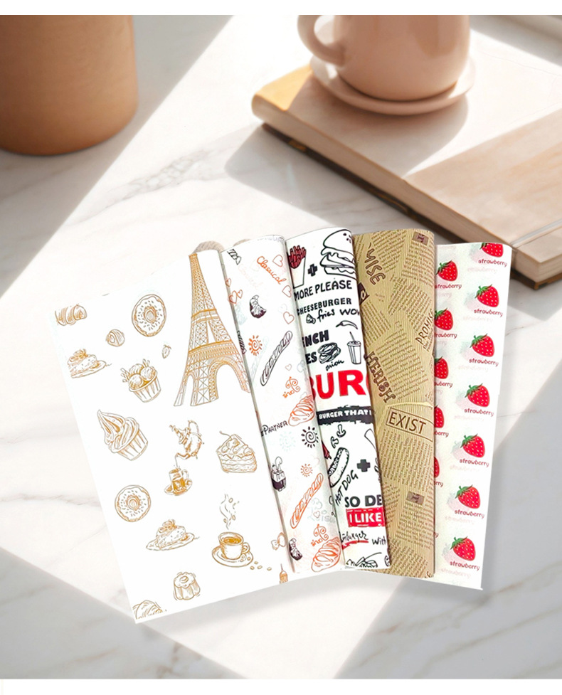 Food Grade Hamburger Wrapper, Greaseproof Paper, Beef Paper