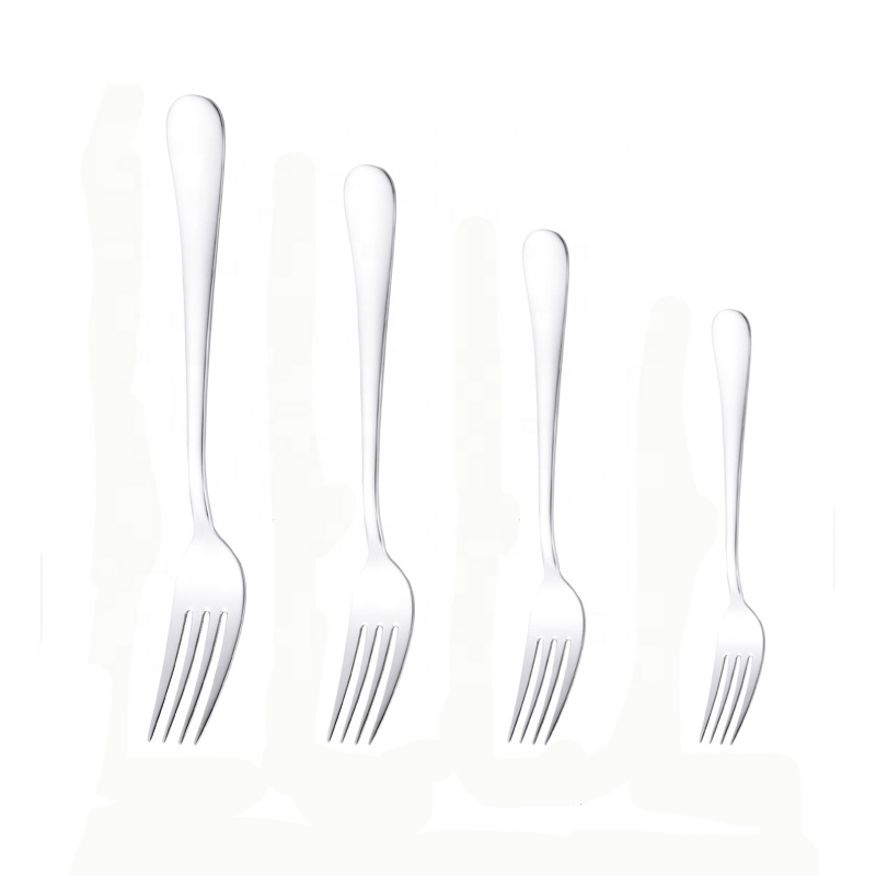 Eco-Friendly Silver Cutlery Set Knife Fork Spoon Flatware Stainless Steel Desert Forks for Festive Dining
