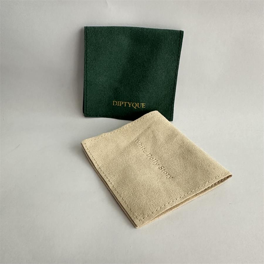 Microfibre Jewelry Pouch Packaging Bag Pouches Velvet Custom Pochon Bijoux With Logo Pochette Suede Microfiber Bags
