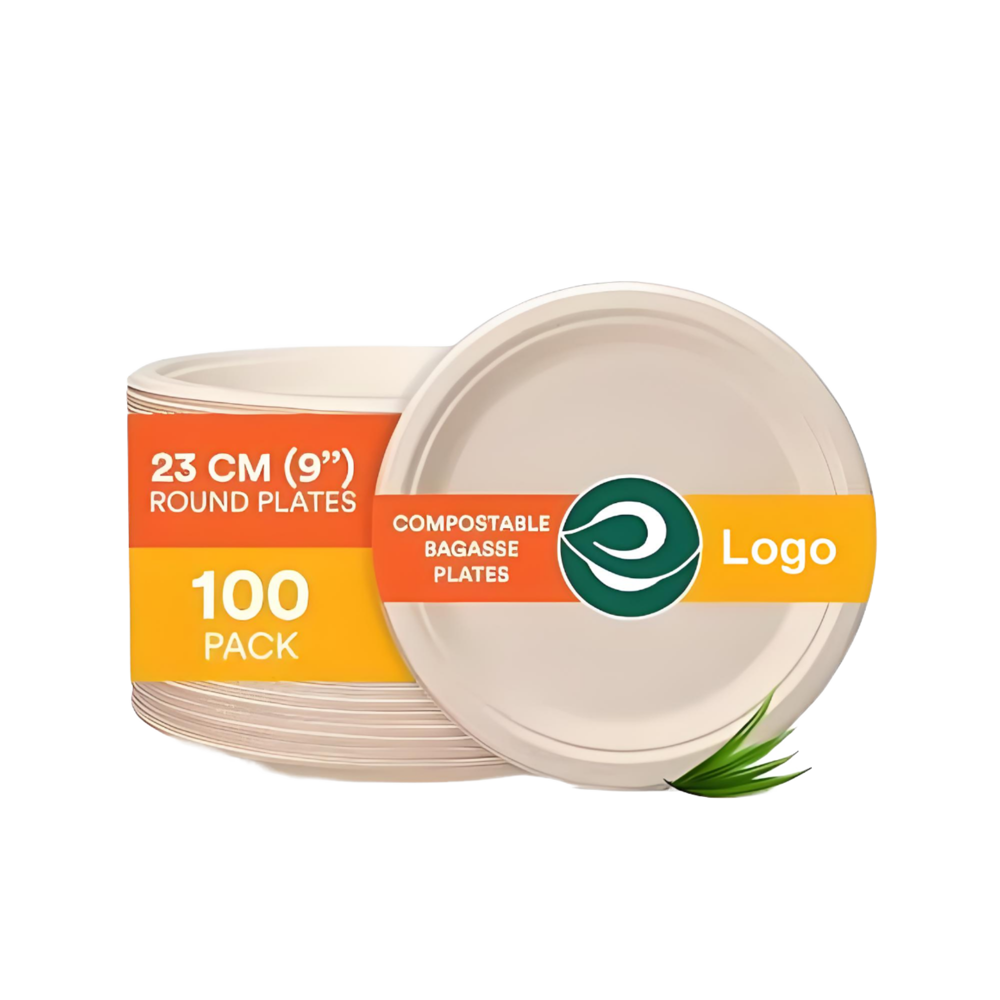 7 Inch 100% Compostable Disposable Paper Plates Heavy Duty Eco-Friendly Biodegradable Sugarcane Bagasse Dinner Plates For Party