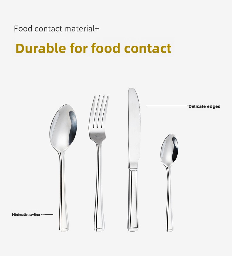 Classic Design Stainless Steel Flatware Set Handle Durable Reusable Sustainable Eco-Friendly Lightweight Rust Resistant