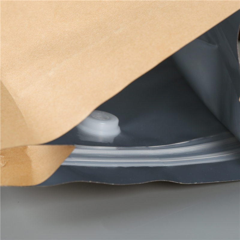 Gravure Printing Brown Kraft Paper Bag Stand-Up Pouch For Tea Coffee Snacks Pet Food Packaging