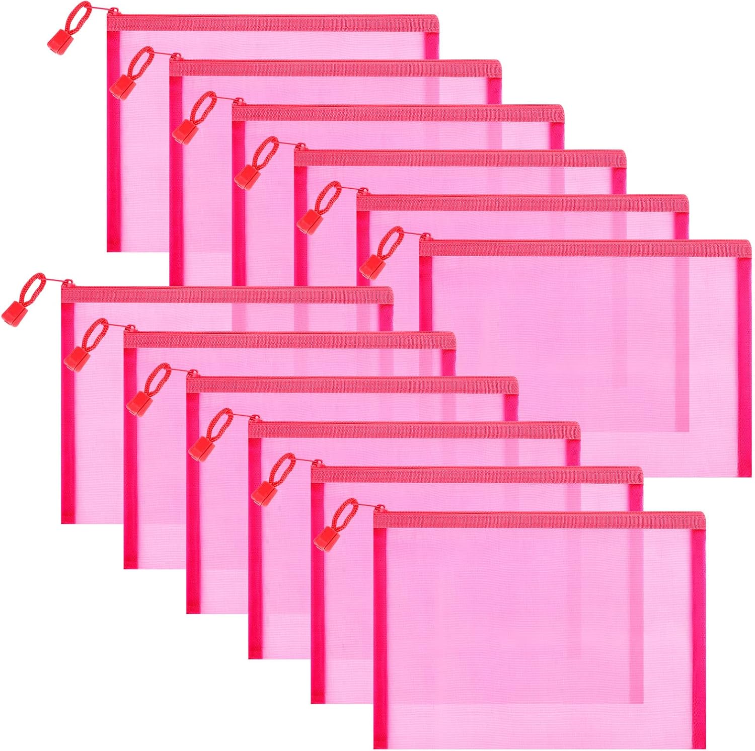 Custom Wholesale Pouch Custom Plastic Zip File Folders Nylon Mesh Zipper Pouch Bag For Organize Cosmetics, Skincare Products