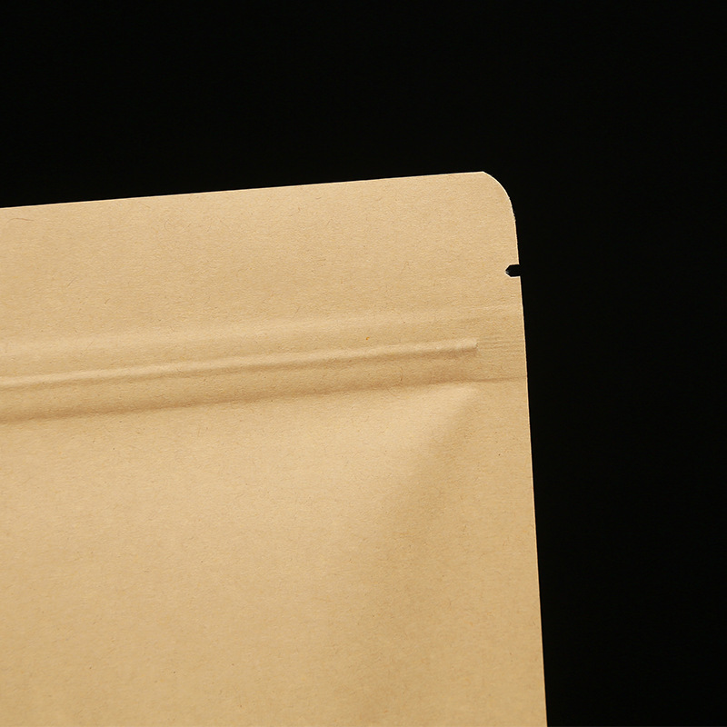 Kraft Spices Cereal Brown Zipper Food Bags Biodegradable Reusable Stand-Up Pouches Hot Sale High Quality Custom Kraft Paper Bag
