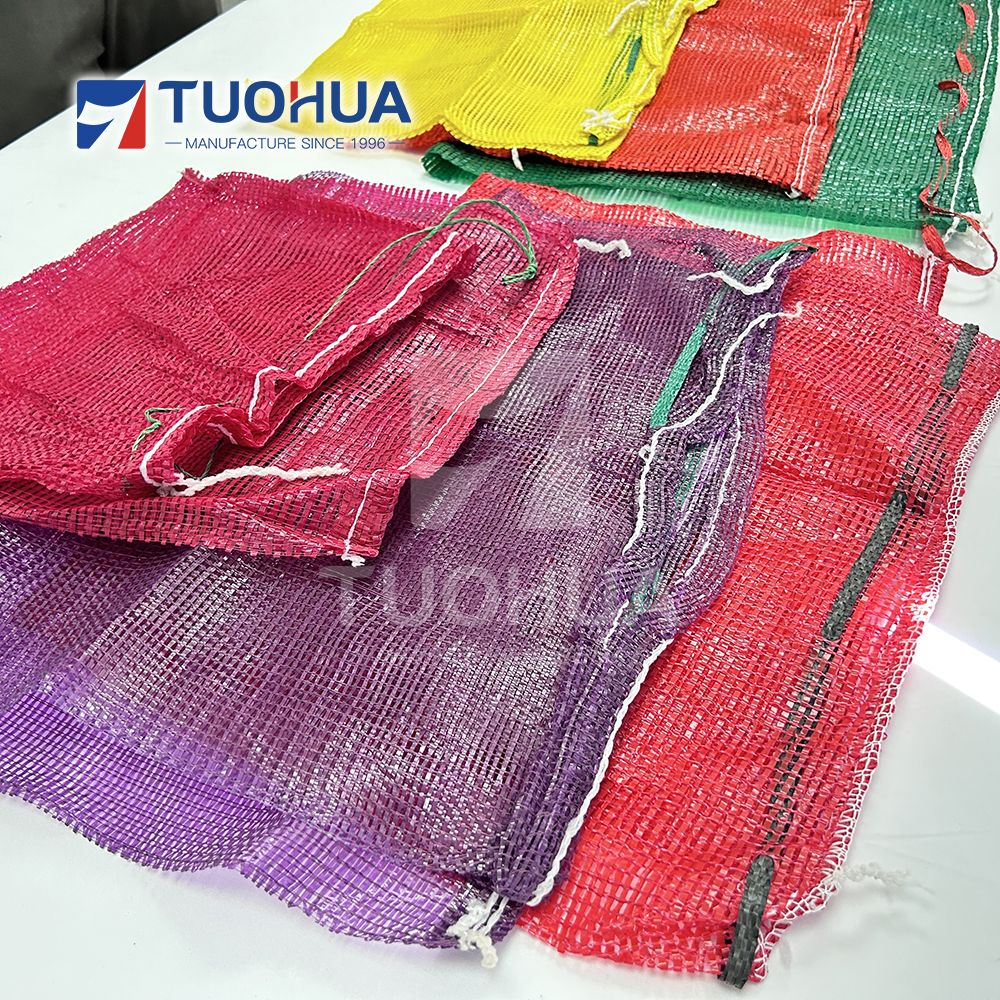 Mesh Onion Bags, Reusable Drawstring Fresh Produce Storage Bags for Onions, Vegetables, Potatoes, Citrus, Crawfish Firewood