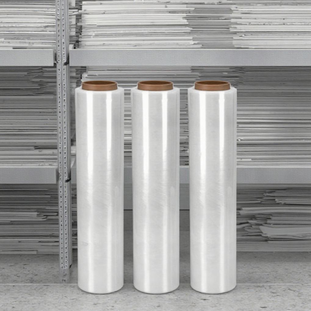 Portable Clear PE LLDPE Hand Wrapping Film Roll Moisture-Proof Soft Packaging Stretch Cast Shrink Wrap Food $1 Plastic