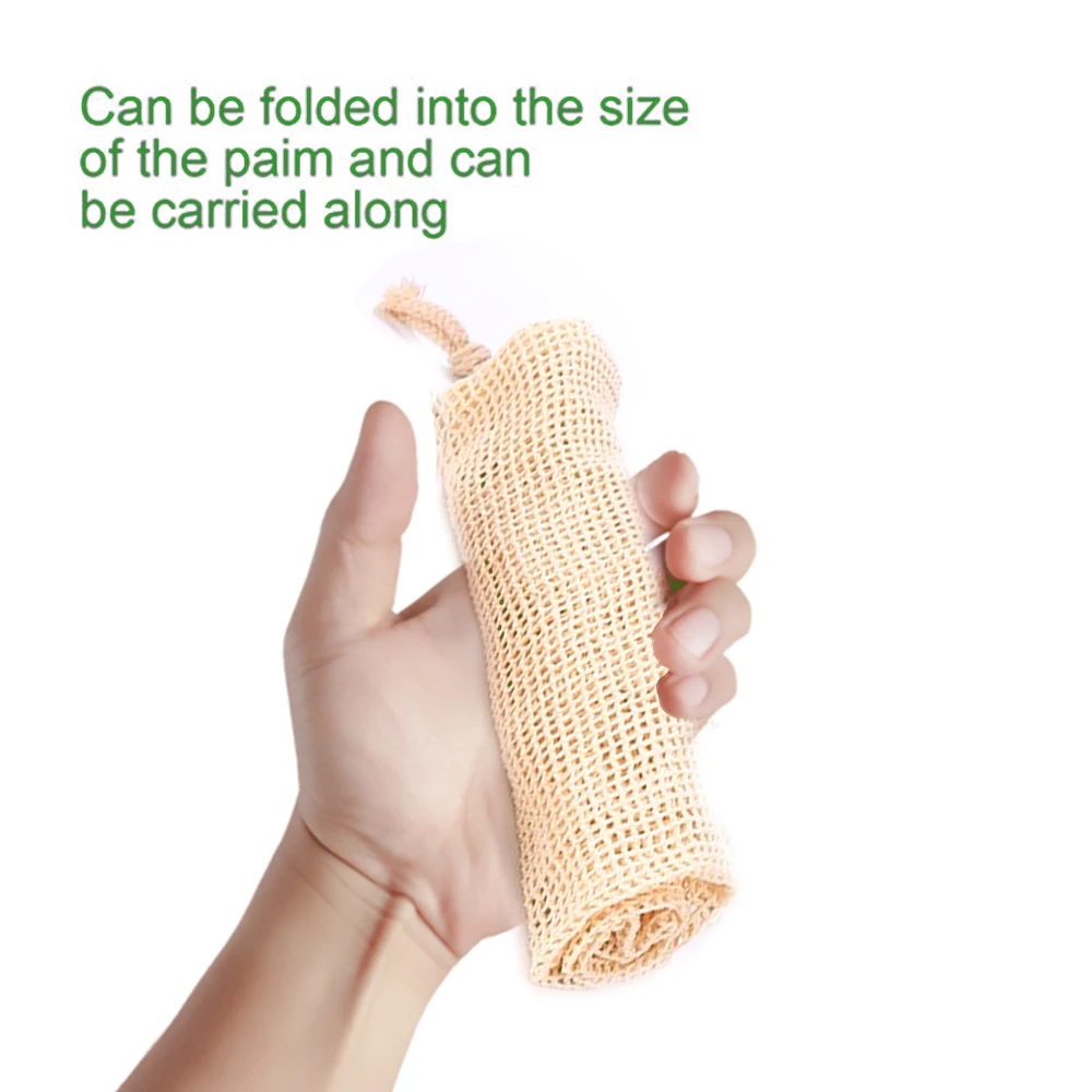Reusable Cotton Mesh Produce Bags for Vegetable Fruit Food Kitchen Washable Grid Storage Bag Eco String Bag Kitchen Organizer