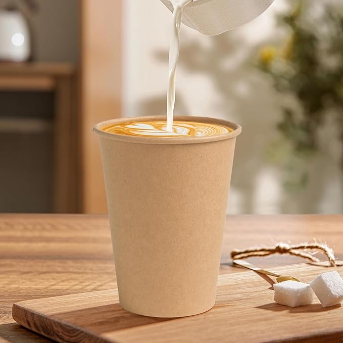 Customized Printed logo Disposable Coffee Paper Cup Biodegradable Double-layer Hot Drink Paper Coffee Cup with Lid