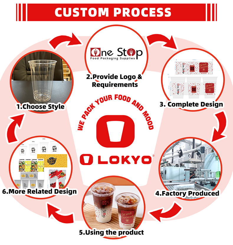 LOKYO Wholesale Custom PP 500ml 750ml Compartment Double Twin Cup Cold Juice Disposable Split Boba Tea Cups with Lid