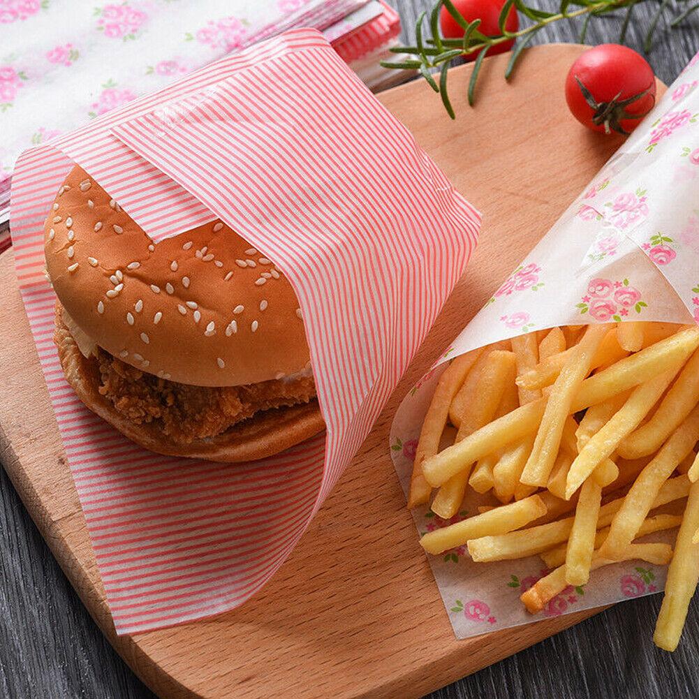 Printed Greaseproof Paper High Quality Food Grade Greaseproof Paper Raw Material Burger Wrapping Paper in Roll