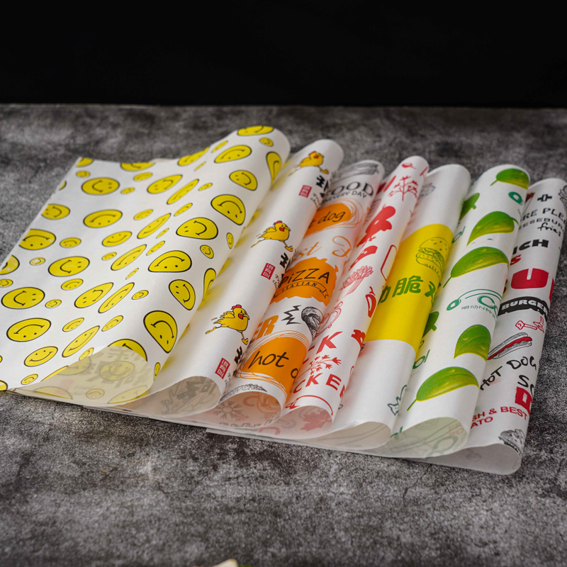 Waxed Grease Proof Custom Logo Paper Sandwich Food Wrap Wrapping Restaurant Printed Burger Wax Paper
