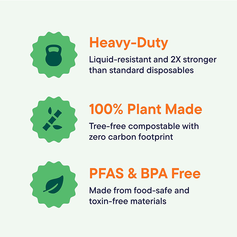 100% Compostable Heavy Duty Disposable Dinner Plates Eco-Friendly Biodegradable Sugarcane Bagasse Oval Paper Plates