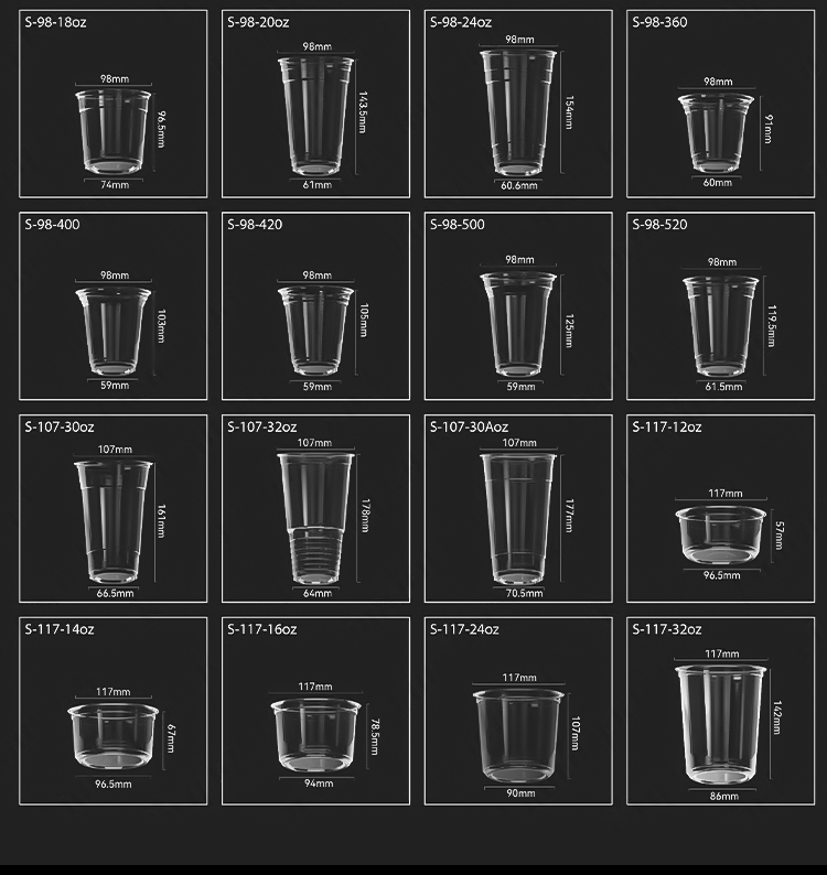 Eco-Friendly 12oz Disposable PET Plastic Cup Crystal Clear Single Wall Sip Lid for Cold Drink Packaging