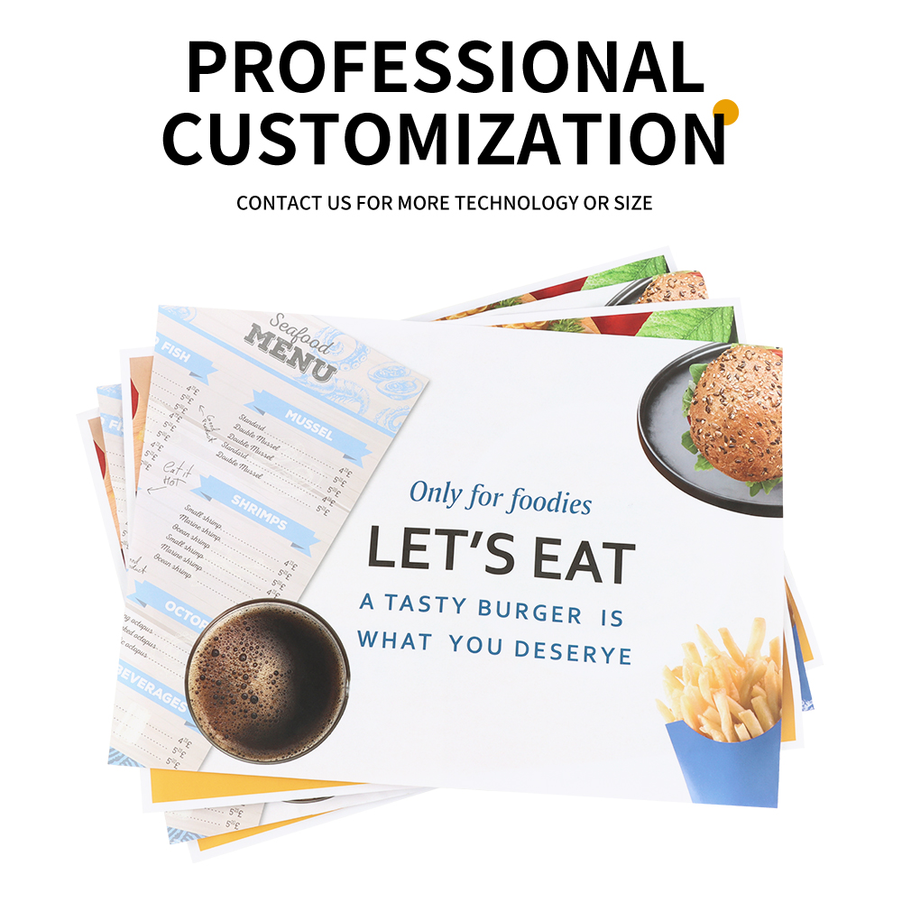 Coated Pulp Greaseproof Wrapping Paper Printed Burger Sandwich Packaging for Chemical Industry Single-Sided Pe Coating