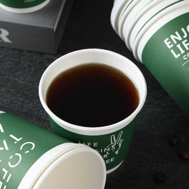 Customized Biodegradable Disposable Ripple Wall Coffee Cups Single And Double Wall Craft Paper Cups With Lids And Sleeves