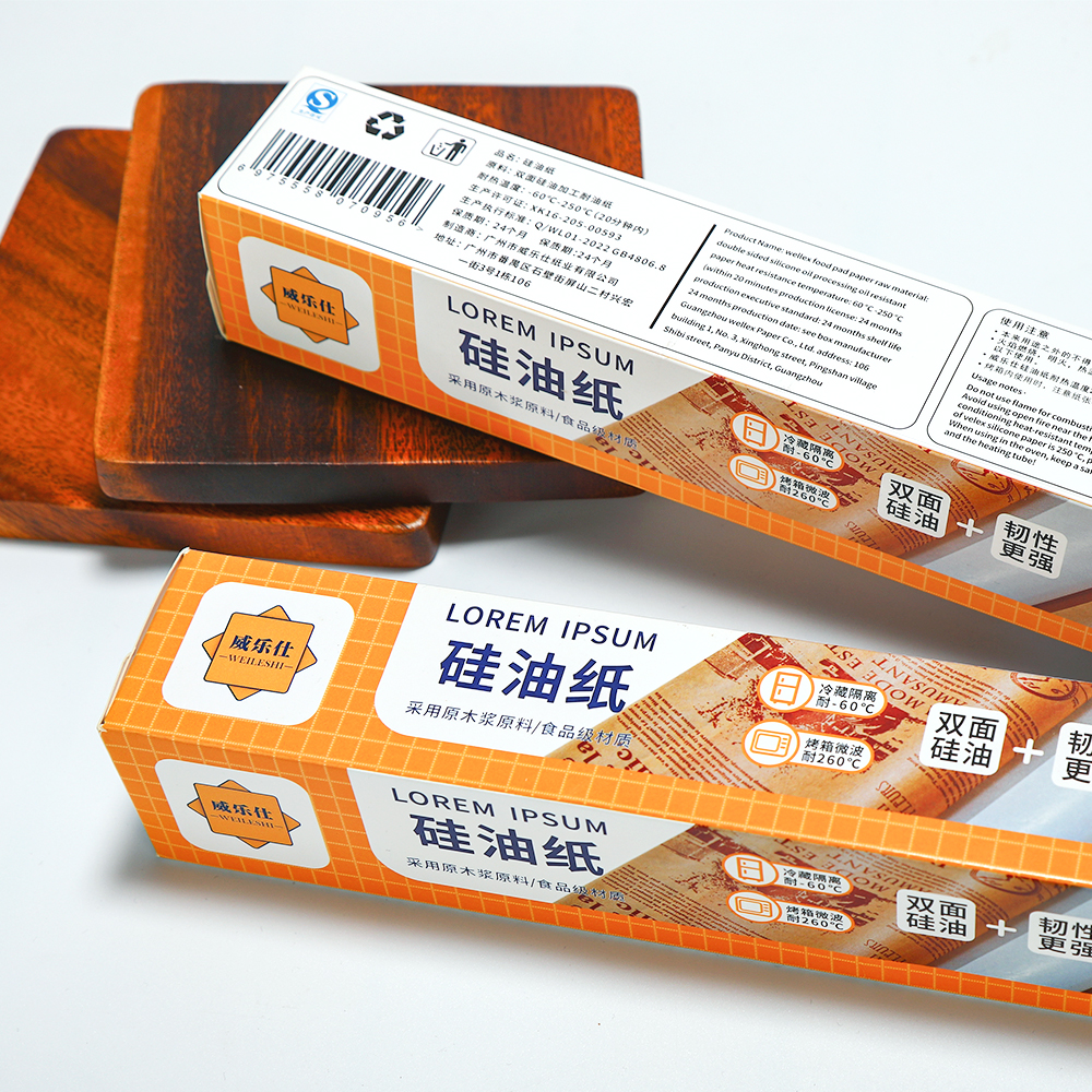 Custom 30cmx5m Nonstick Antigrease Parchment Baking Unbleached Brown Kraft Food Wrapping Dry Waxed Paper Roll
