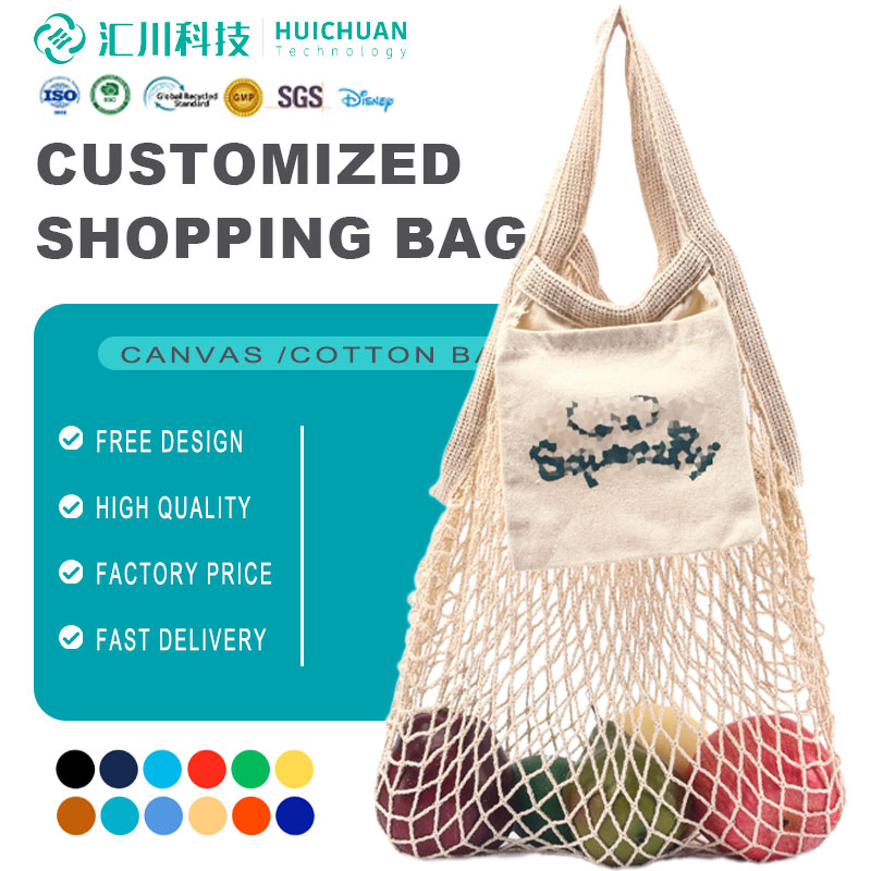 Custom Cotton Mesh Bag Packing Potatoes Fruit Net Bag Recycled Onion Garlic Potato Storage Bag