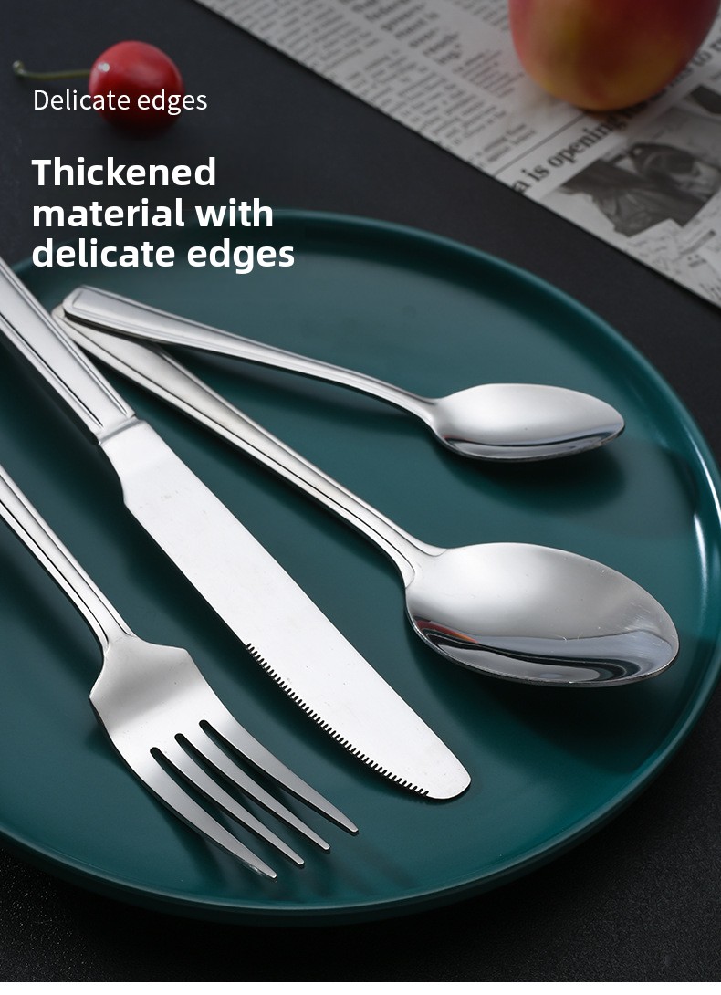 Classic Design Stainless Steel Flatware Set Handle Durable Reusable Sustainable Eco-Friendly Lightweight Rust Resistant