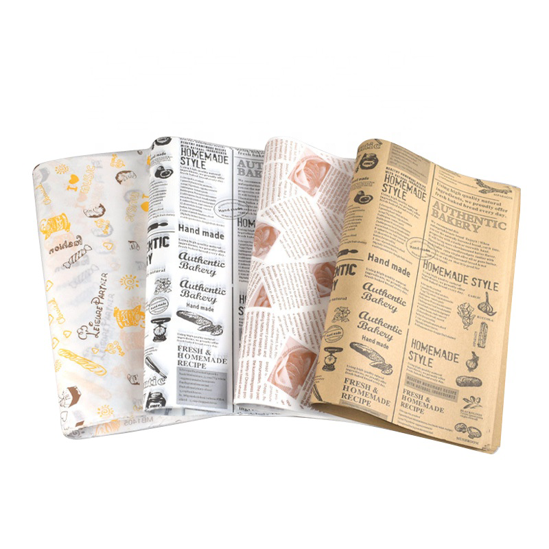 Custom logo Print Disposable Wrapping Food Sheet Wax Deli Sandwich Packaging Burger Hamburger Wrap Greaseproof Paper for Food