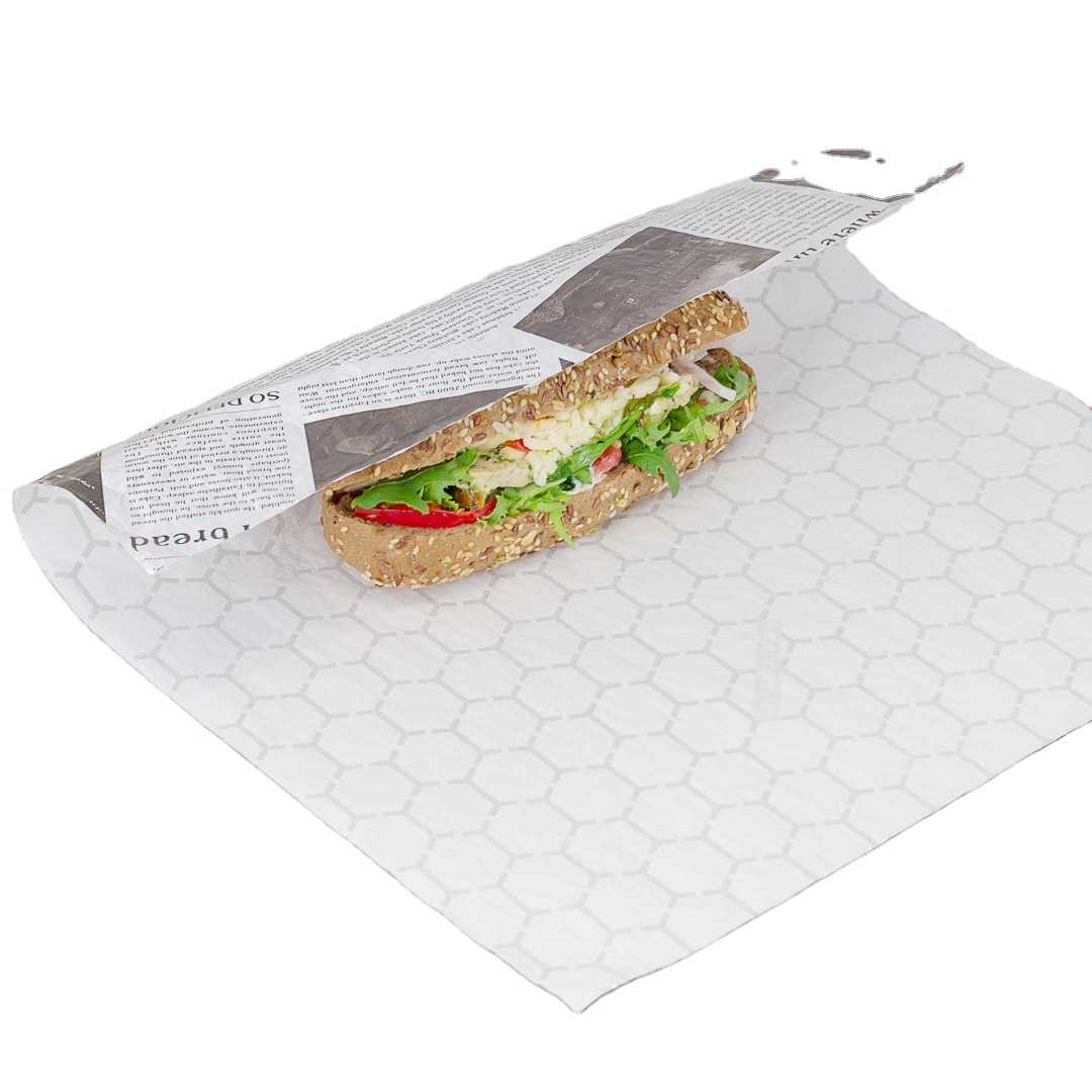 Recyclable Factory Price Greaseproof Honeycomb Food Wrapping Paper with Custom Logo for Burger and Baking Sheets