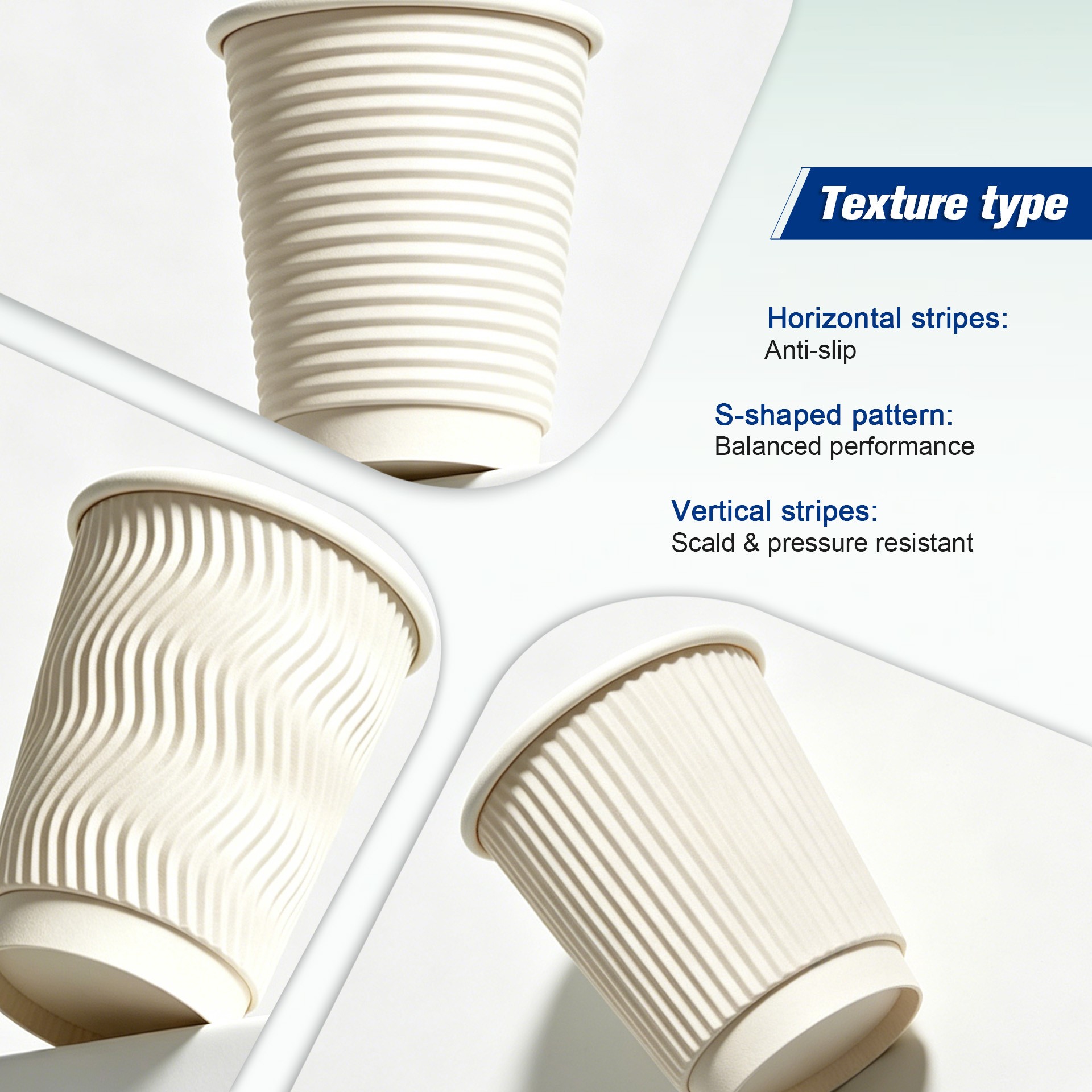 Disposable Corrugated Paper Cups Biodegradable Ripple Wall Paper Cups Custom-printed Ripple Paper Cup